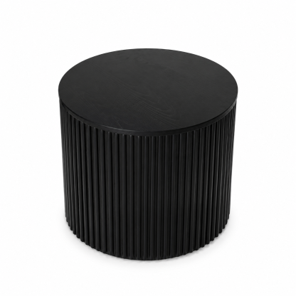 Noir Fluted Round Side Table
