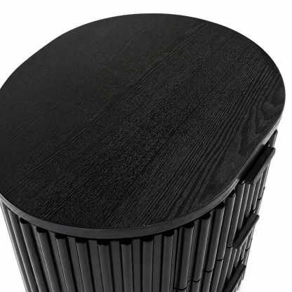 Noir Fluted Bedside Table