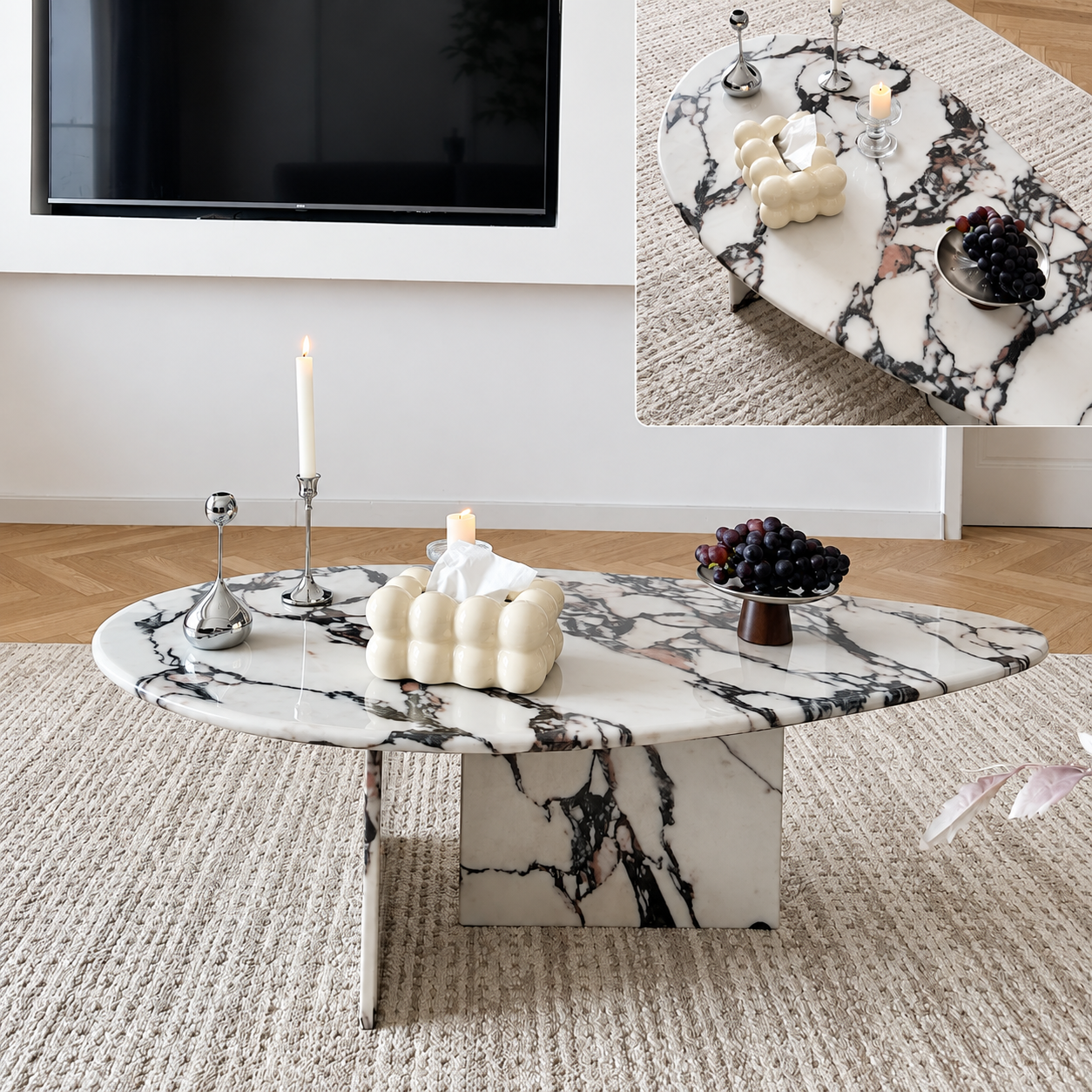 Arabescato Marble Coffee Table