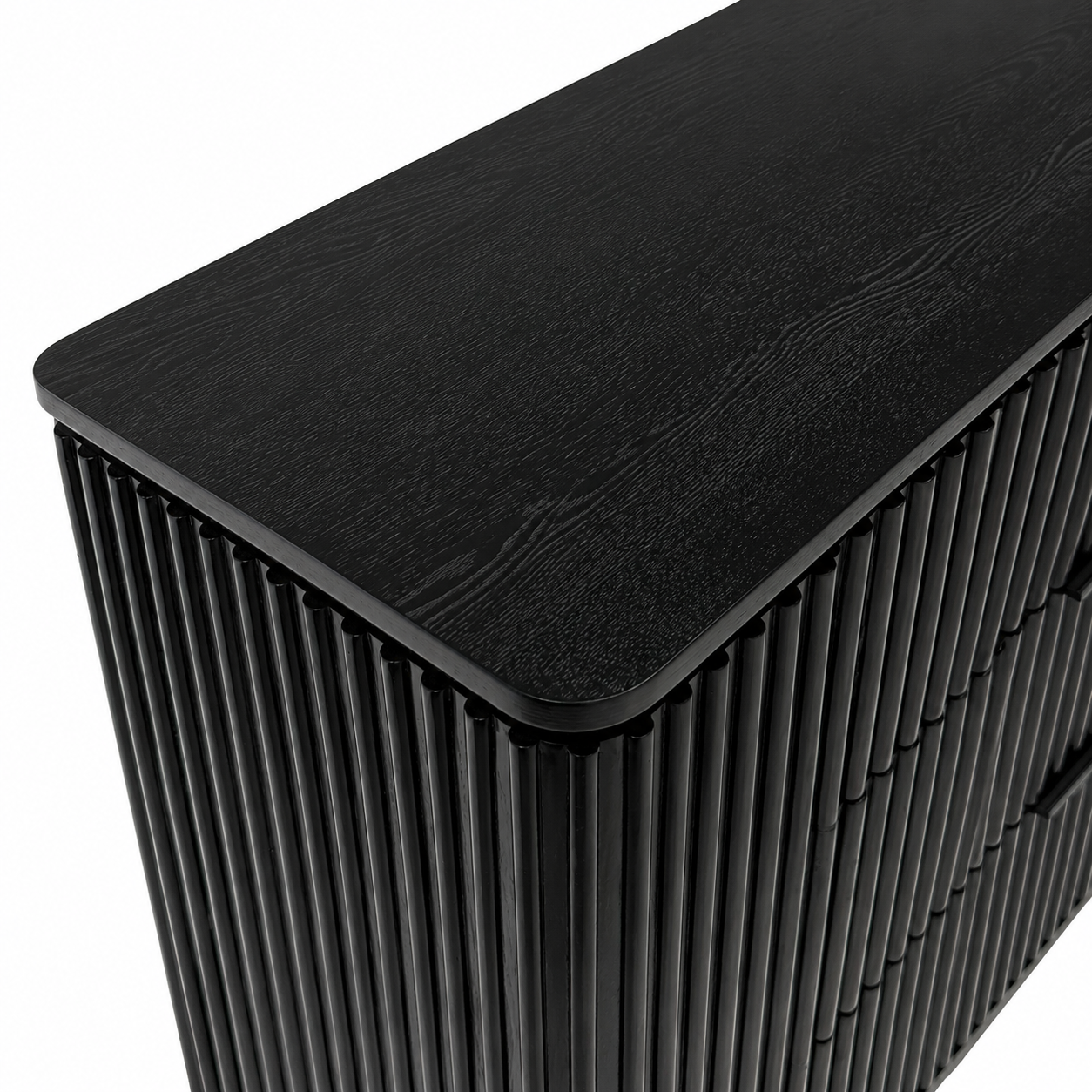 Noir Fluted Six-Drawer Dresser