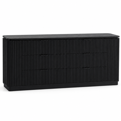 Noir Fluted Six-Drawer Dresser