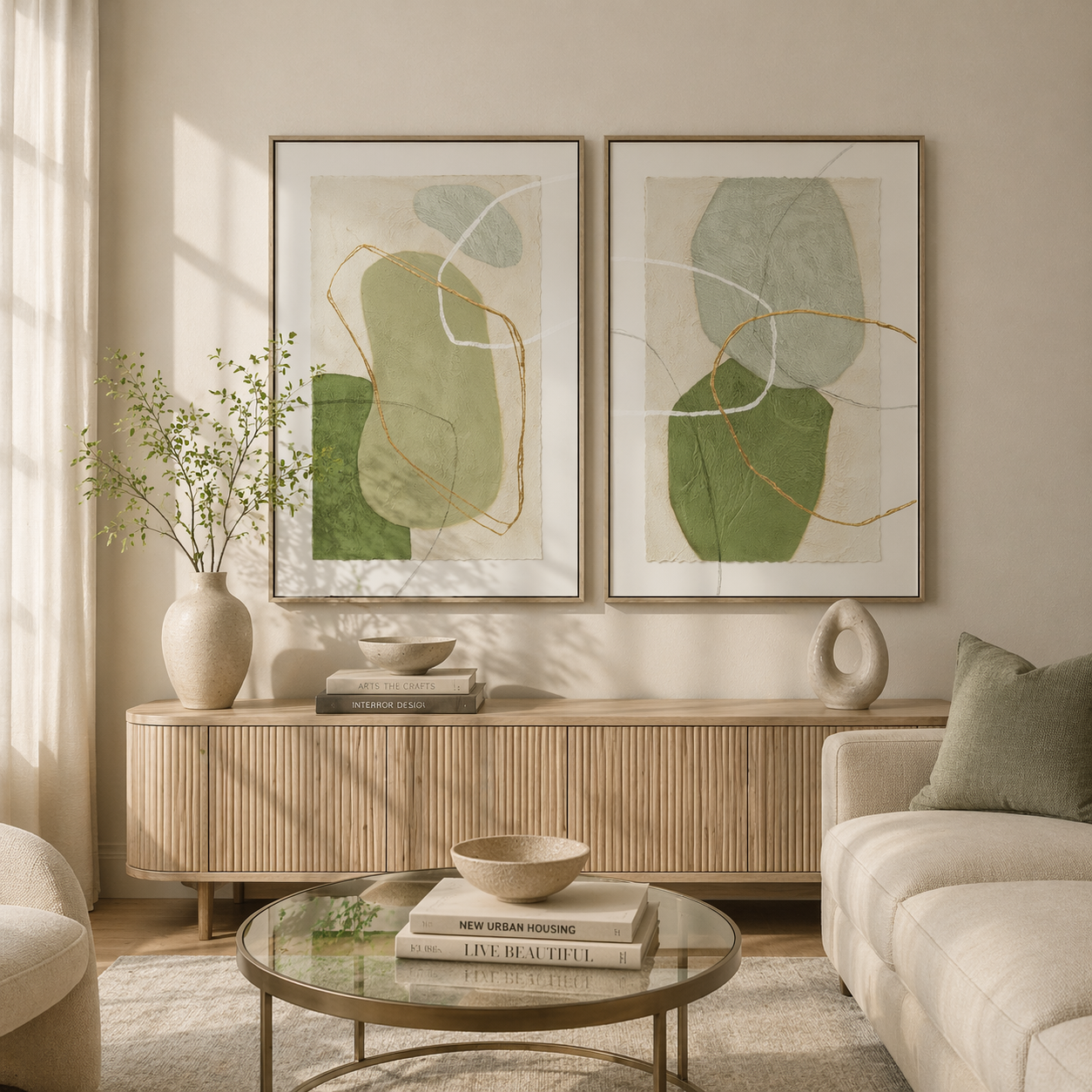 The Verdant Rhythm Semi-Hand-Painted Oil Painting Set