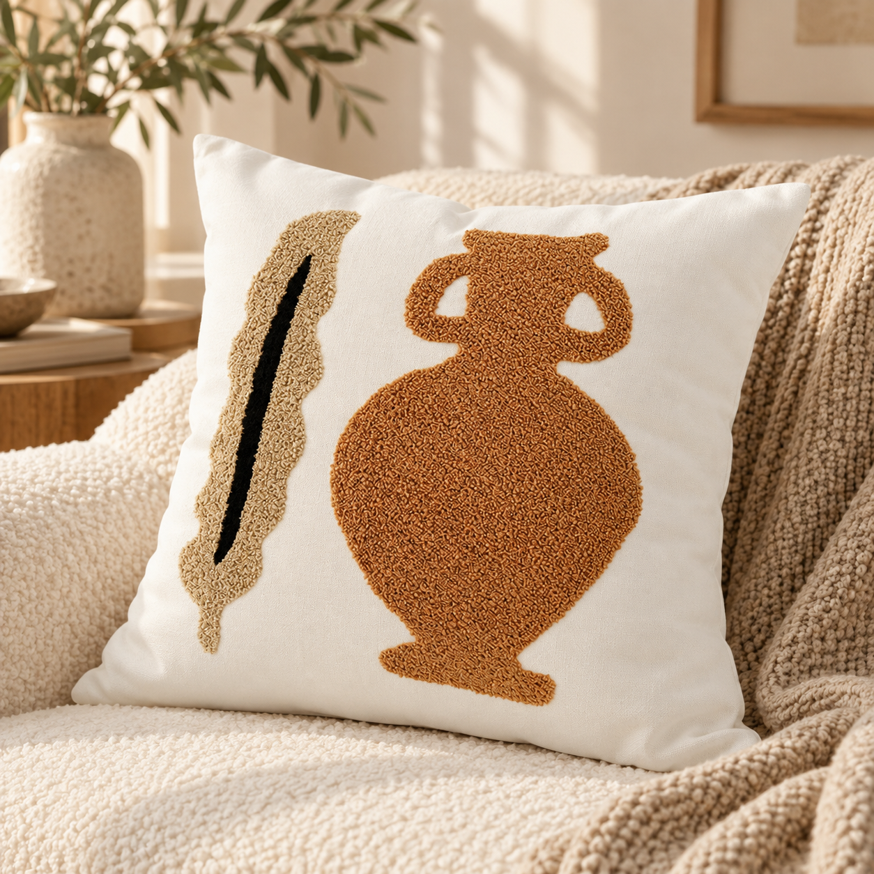 Abstract Tufted Art Cushion