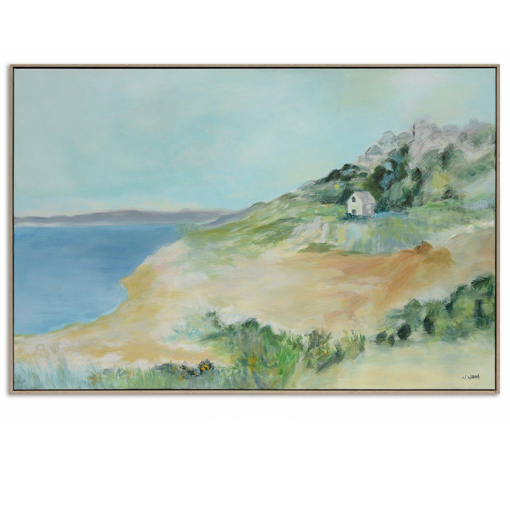 Coastal Solace Semi-Hand-Painted Oil Painting