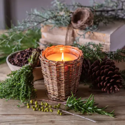 Coastal Rattan Candle