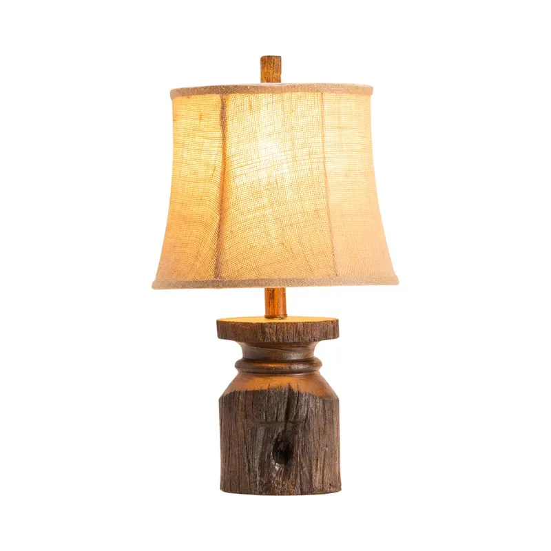 Rustic Timber Bedside Lamp