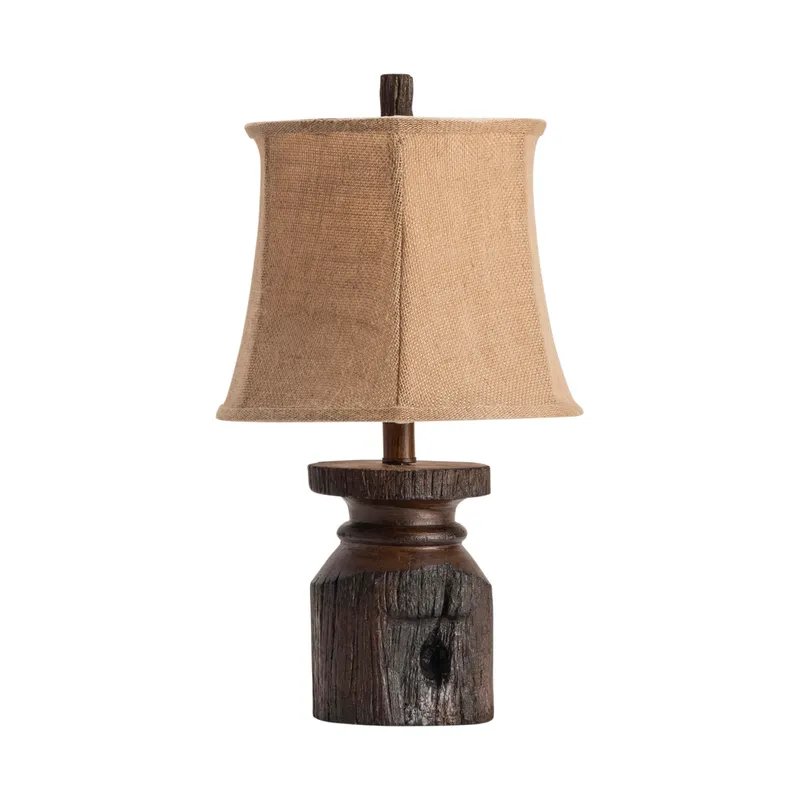 Rustic Timber Bedside Lamp