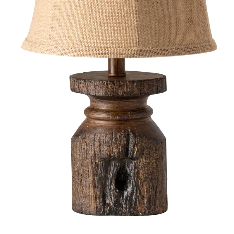 Rustic Timber Bedside Lamp