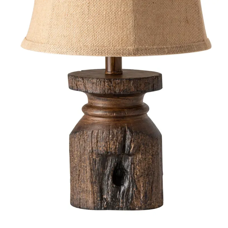 Rustic Timber Bedside Lamp