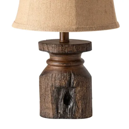Rustic Timber Bedside Lamp