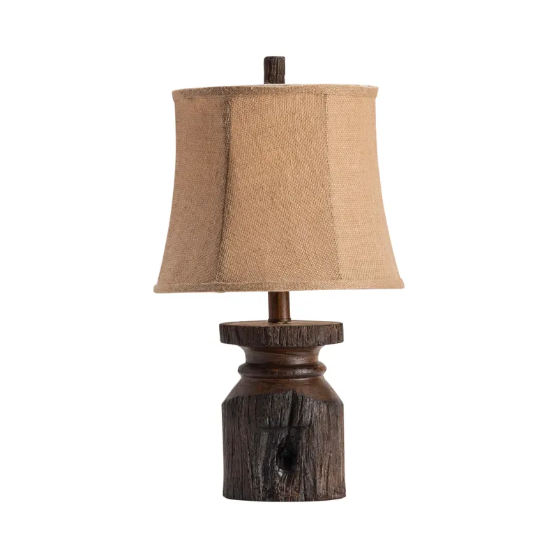 Rustic Timber Bedside Lamp