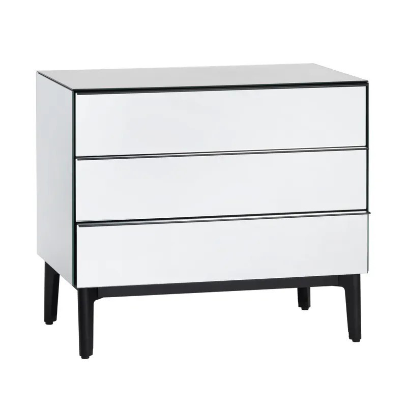 Noir Mirrored 3-Drawer Cabinet