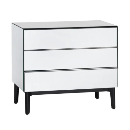 Noir Mirrored 3-Drawer Cabinet