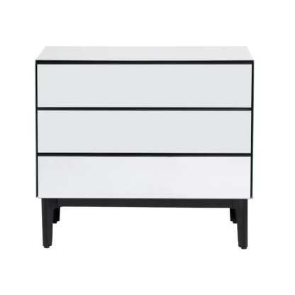 Noir Mirrored 3-Drawer Cabinet