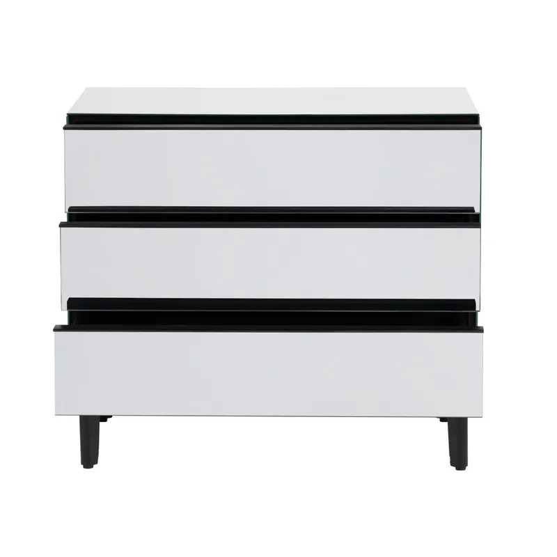 Noir Mirrored 3-Drawer Cabinet