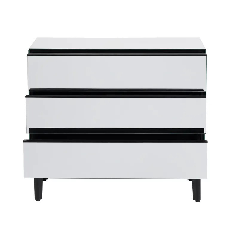 Noir Mirrored 3-Drawer Cabinet