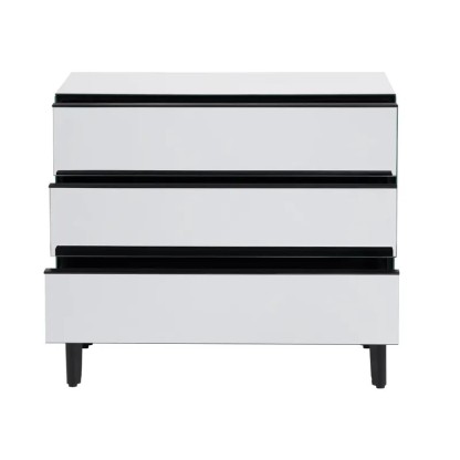 Noir Mirrored 3-Drawer Cabinet