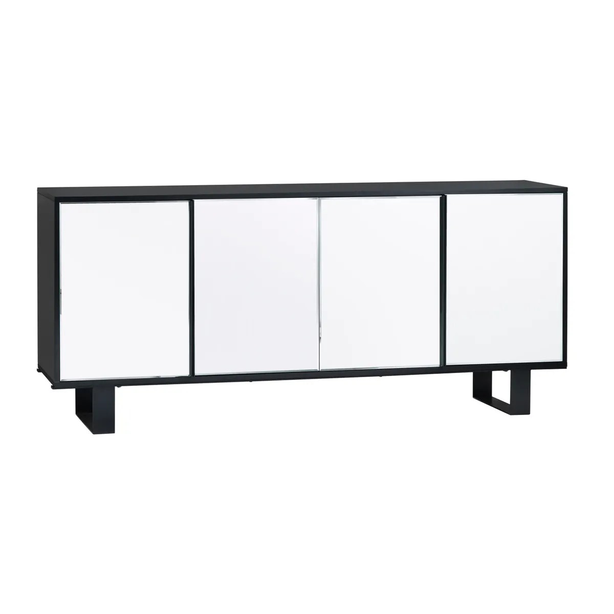 Noir Mirrored 4-Door Cabinet