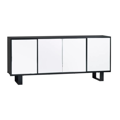 Noir Mirrored 4-Door Cabinet