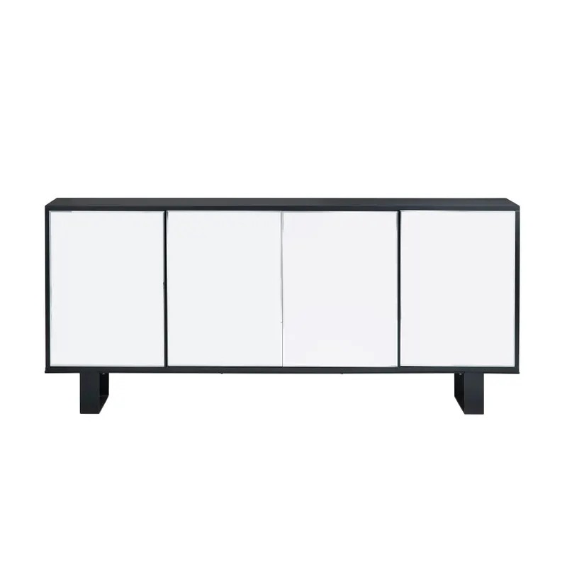 Noir Mirrored 4-Door Cabinet