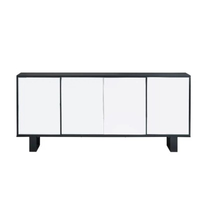 Noir Mirrored 4-Door Cabinet