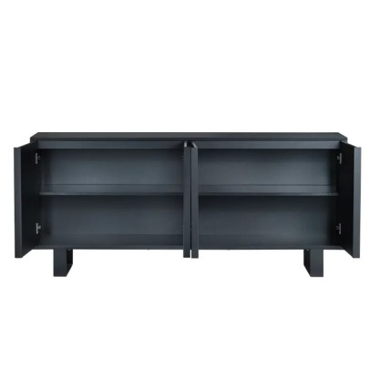 Noir Mirrored 4-Door Cabinet