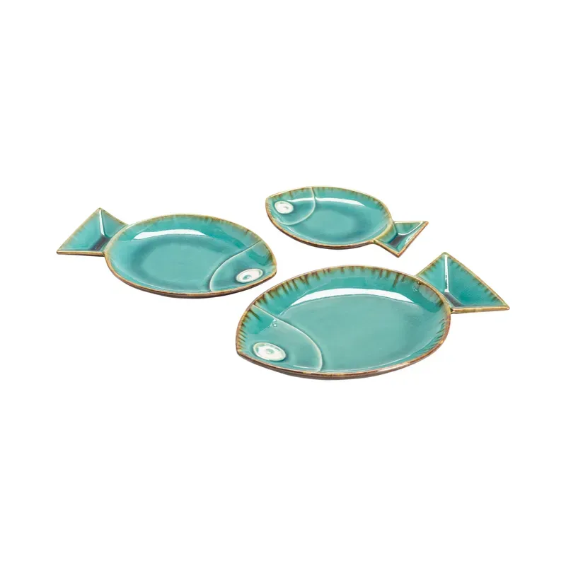 Azure Tide Ceramic Trays
