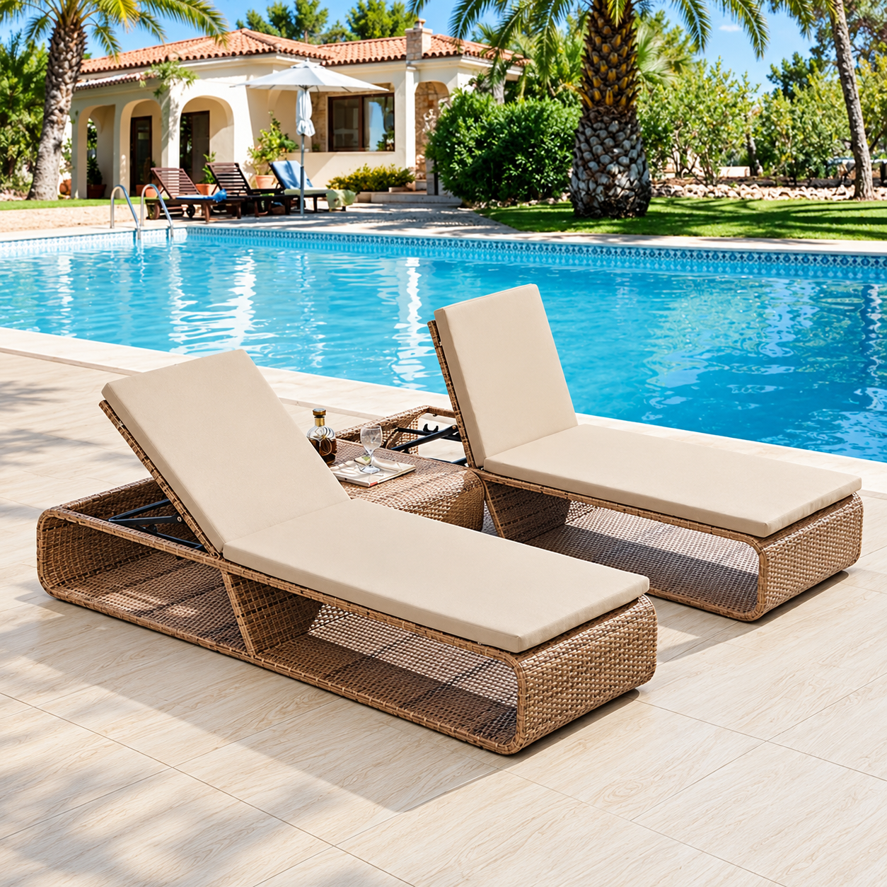 Palma Rattan Chaise Lounge