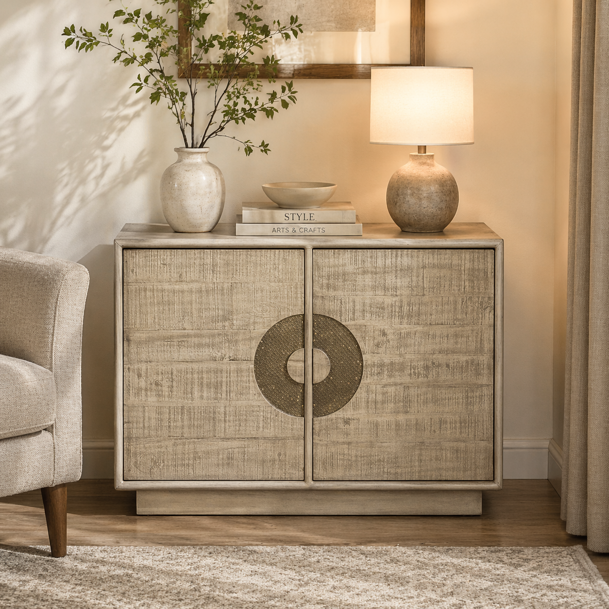 Solace Textured Accent Cabinet