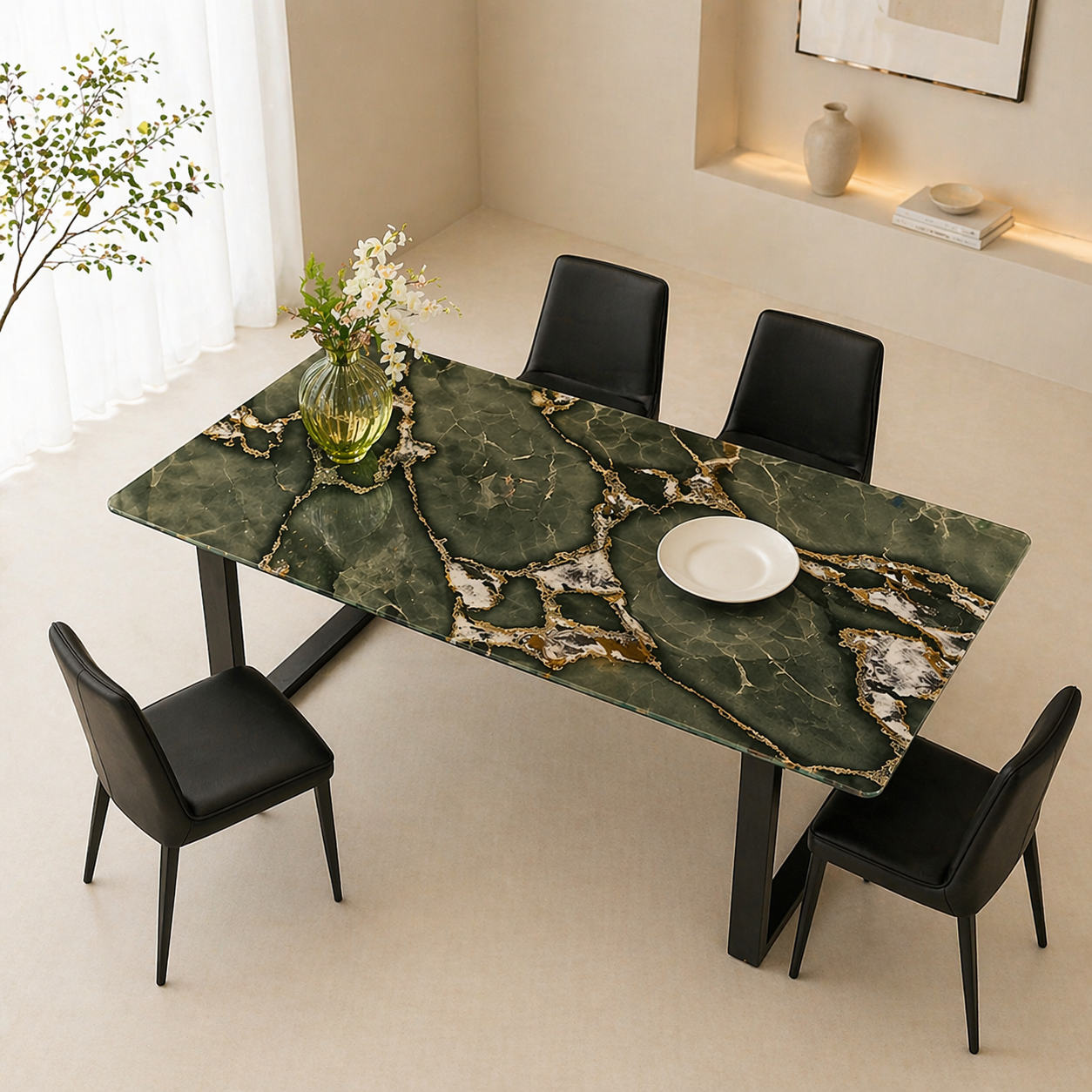 Larun Green Dining Table