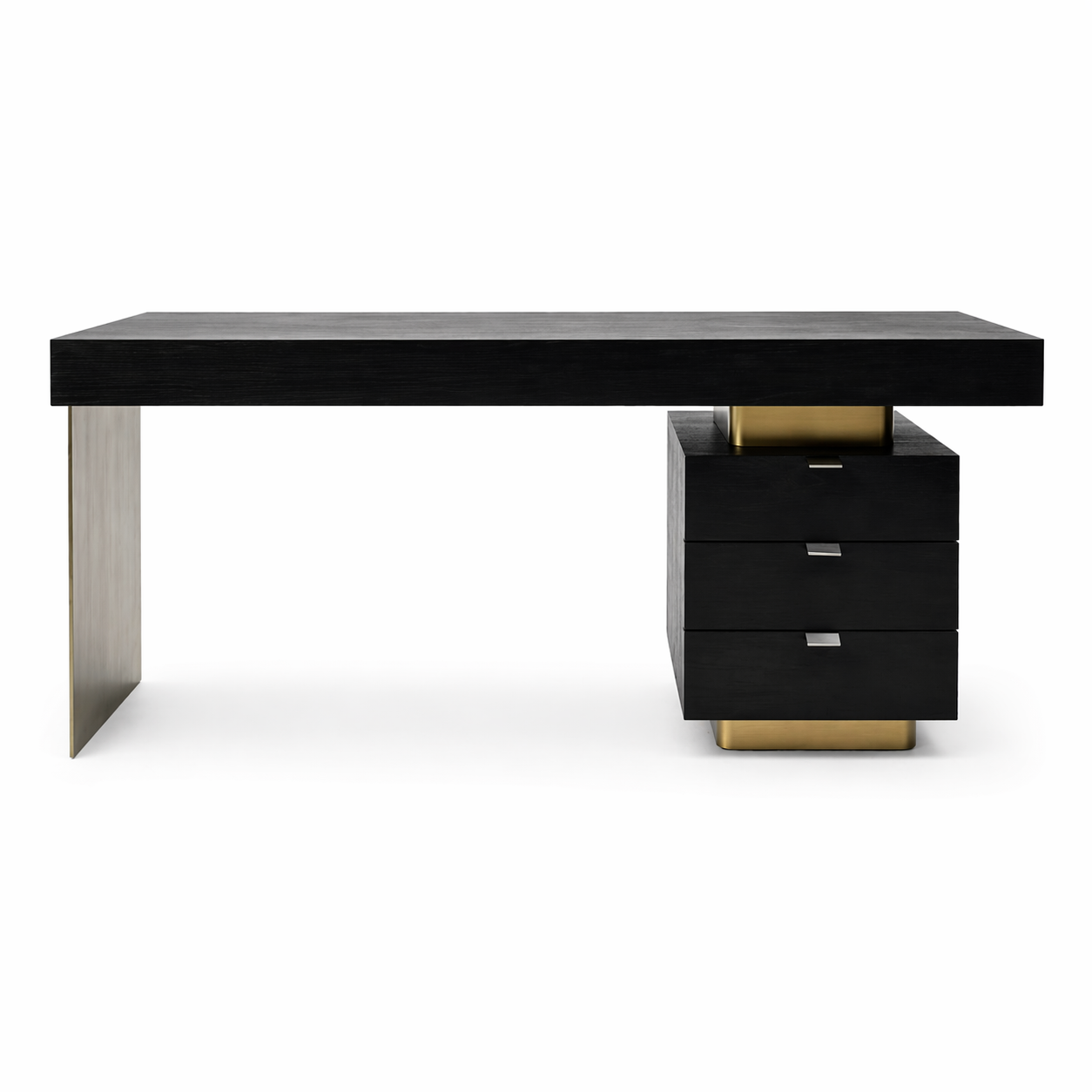 Luxe Smoked Wood Office Desk 