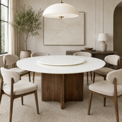 Lunara Ice Crystal Marble Dining Table