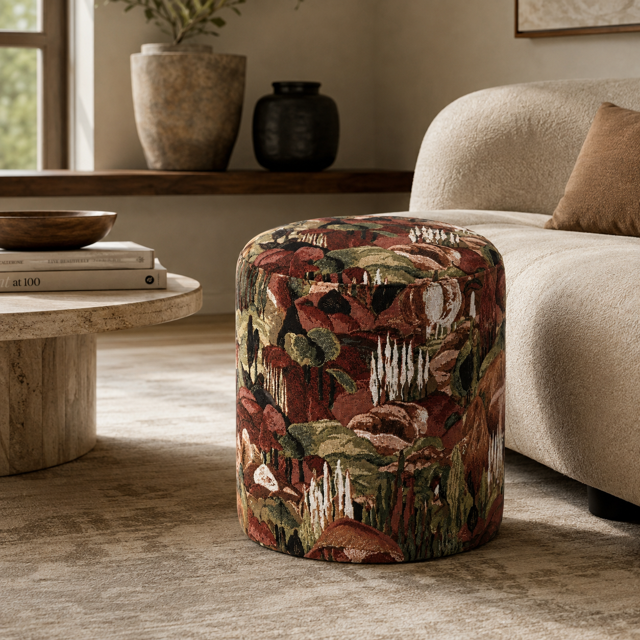 Verdant Tapestry Ottoman