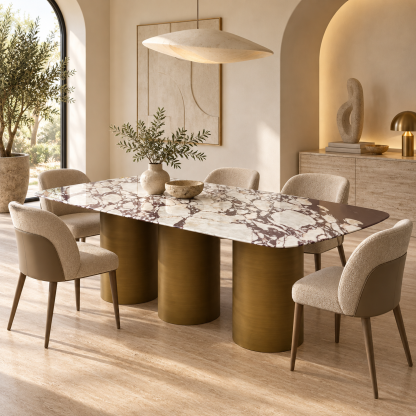Bulgari Purple Natural Marble Dining Table