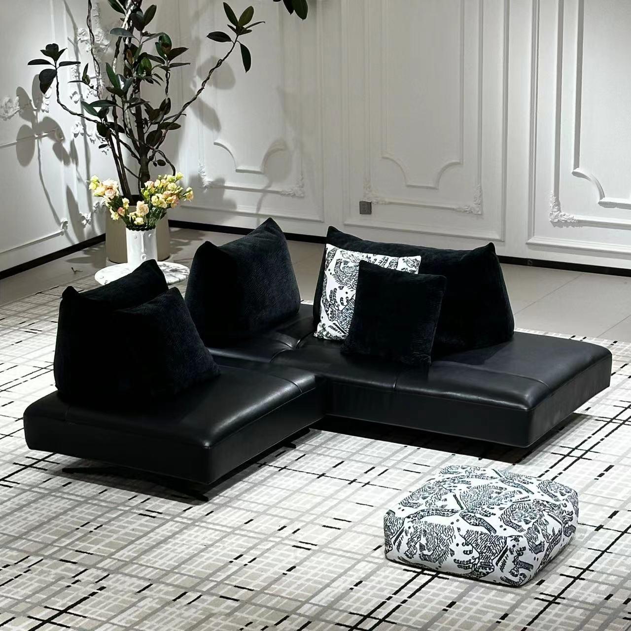 牛角沙发黑色