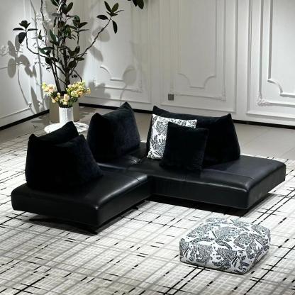 牛角沙发黑色