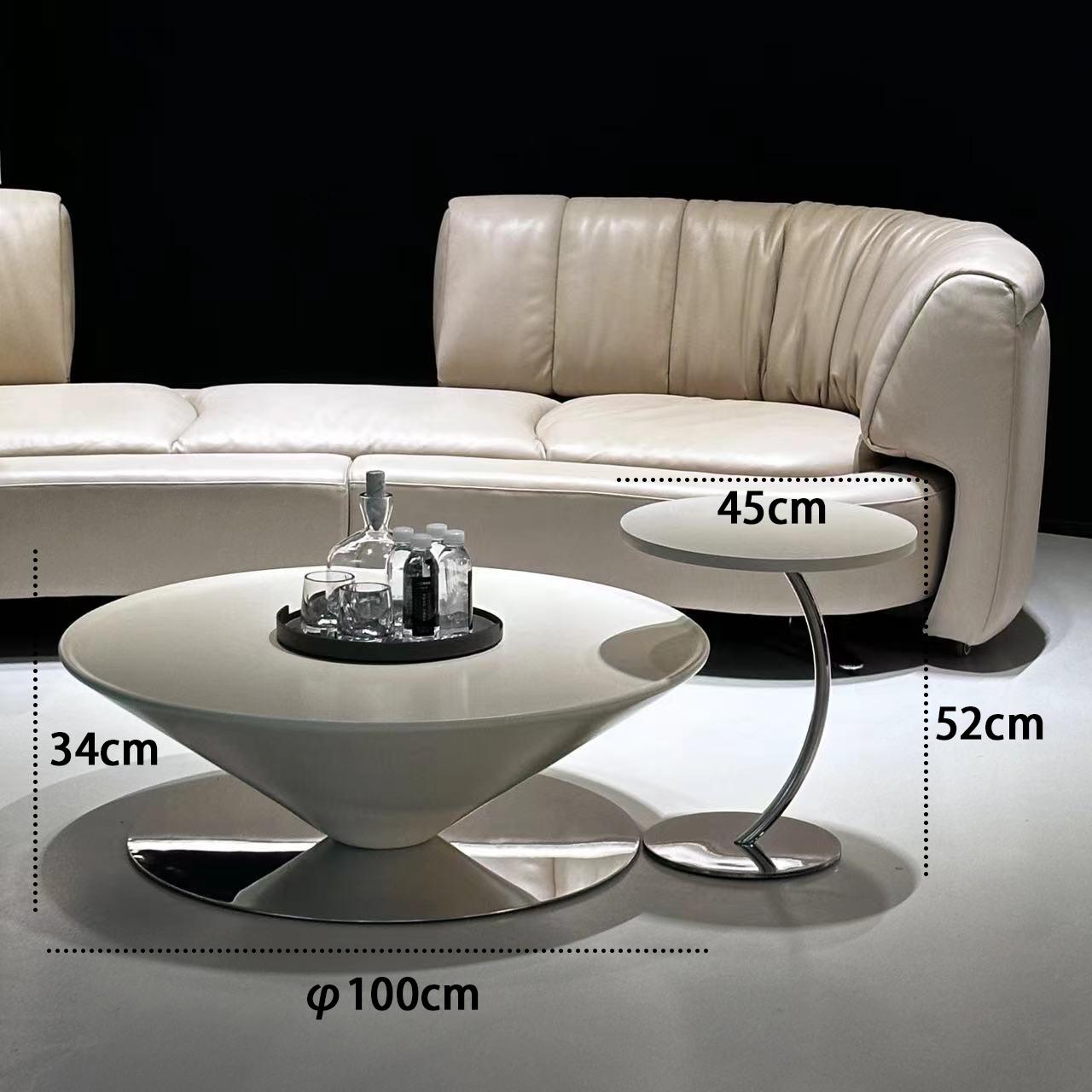 飞碟茶几  意式极简玻璃钢