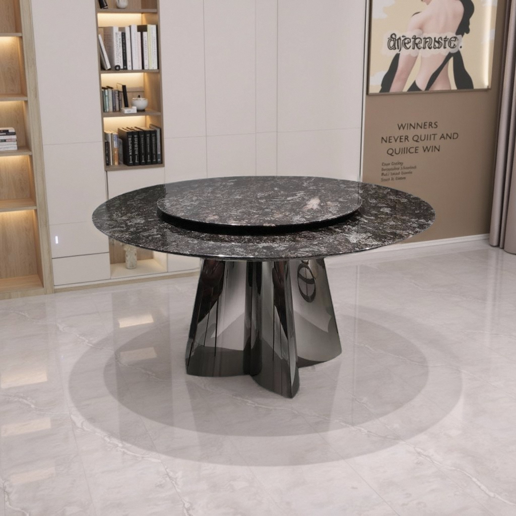 Aurora Platinum Natural Marble Dining Table