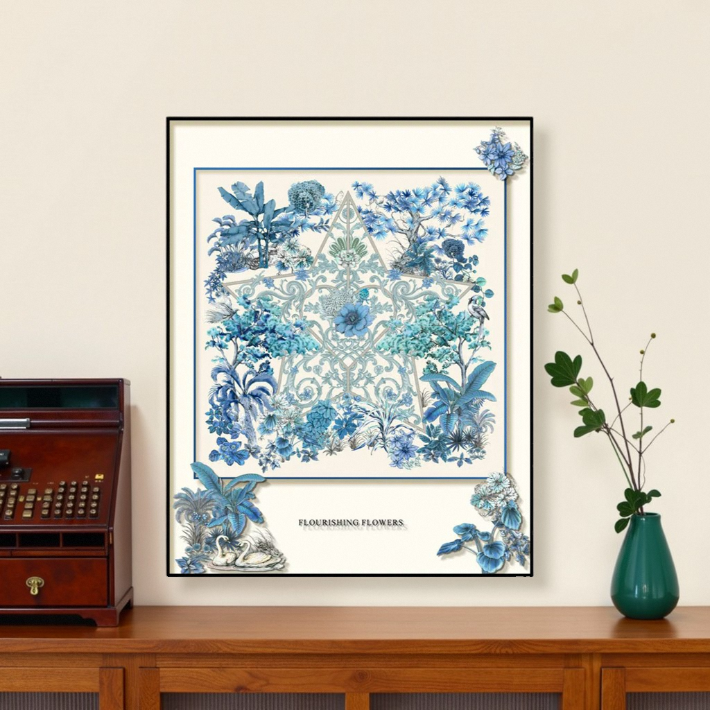 Blue Snow Framed Print