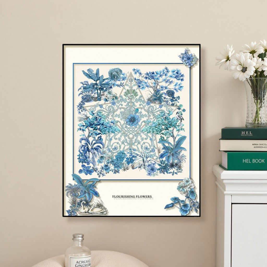 Blue Snow Framed Print