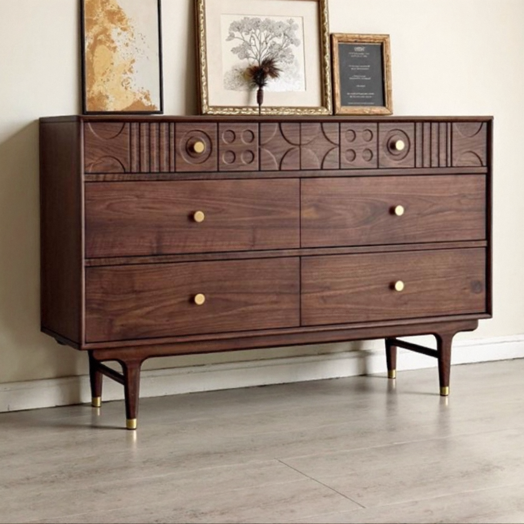 Mono Six-Drawer Dresser – Black Walnut