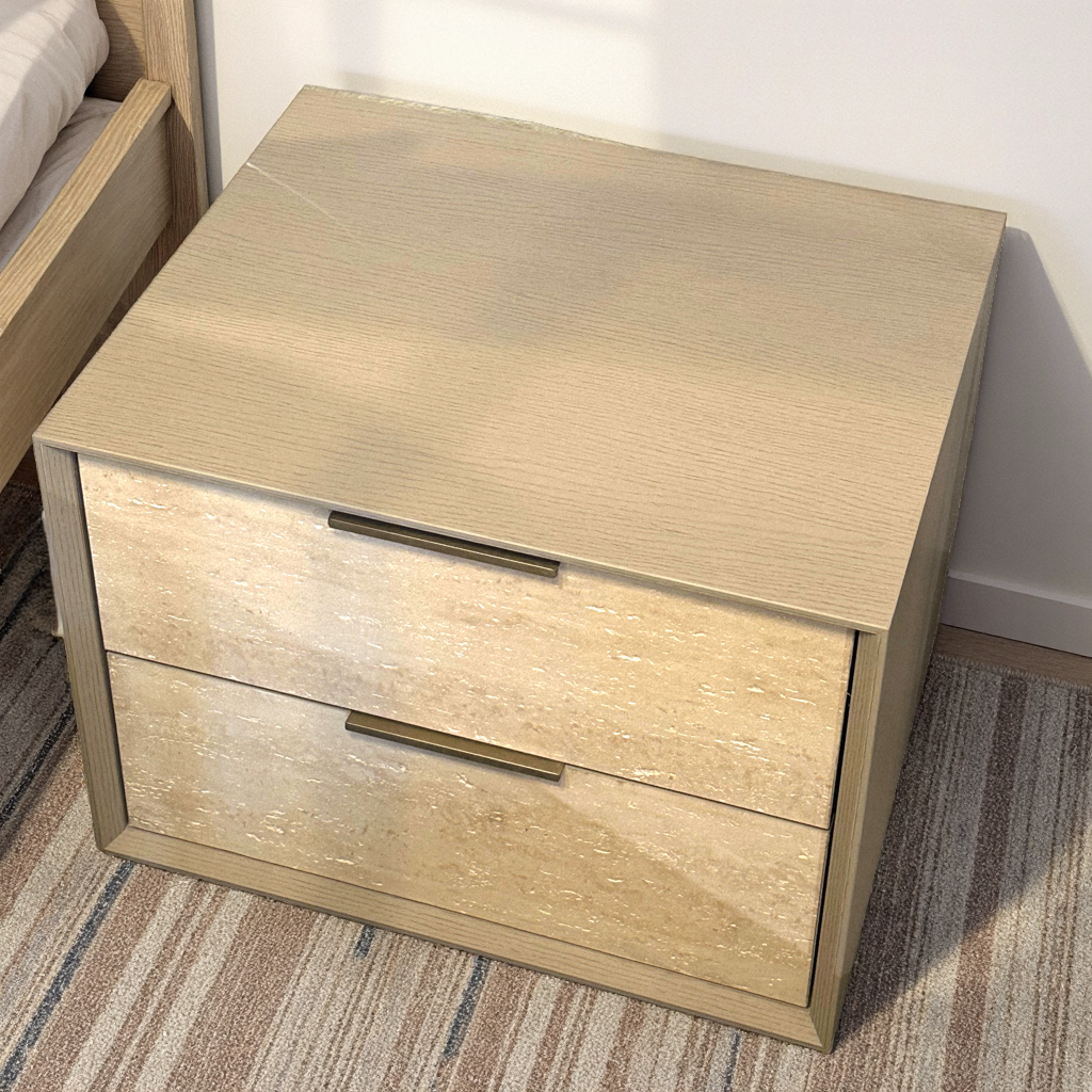 Travertine Essence Bedside Table