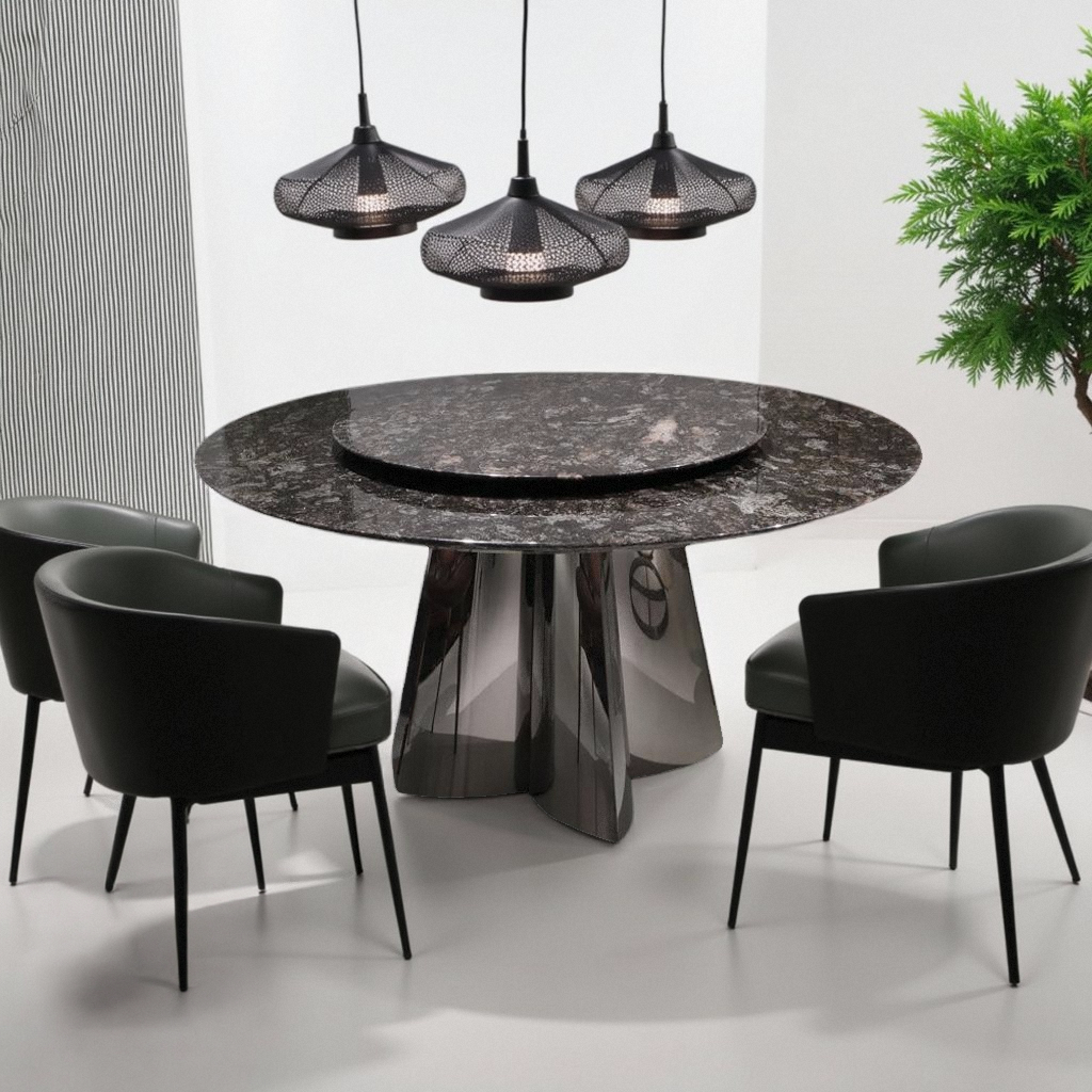 Aurora Platinum Natural Marble Dining Table