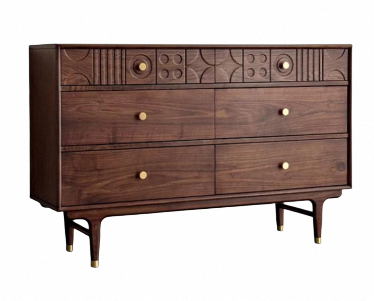 Mono Six-Drawer Dresser – Black Walnut