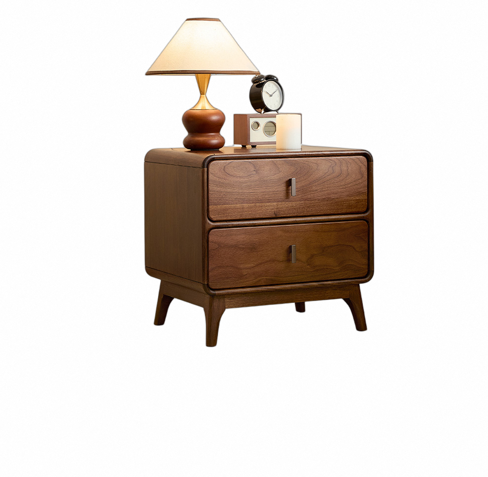 Luna Walnut Bedside Table