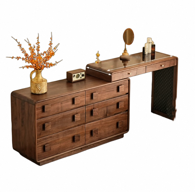 Auburn Modular Walnut Dresser & Vanity Set