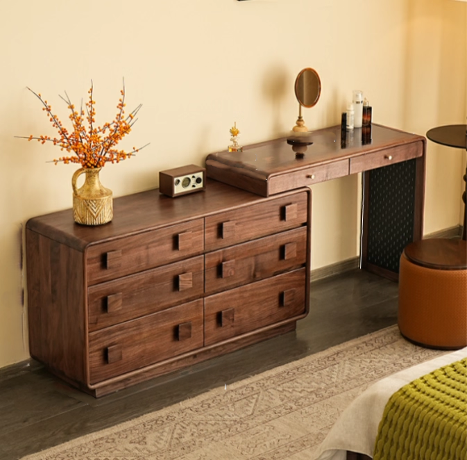 Auburn Modular Walnut Dresser & Vanity Set