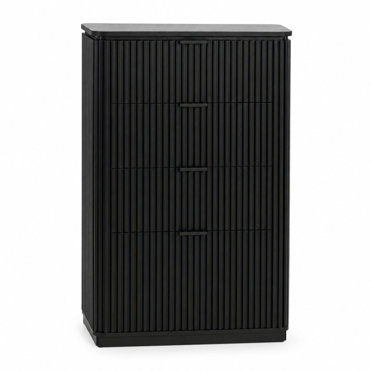 Noir Fluted Five-Drawer Tallboy
