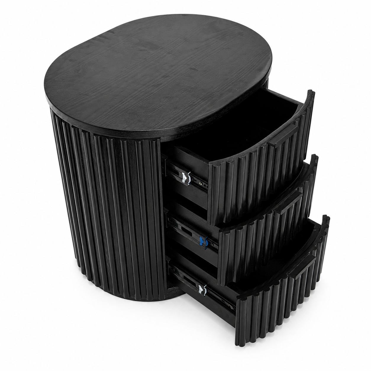 Noir Fluted Bedside Table