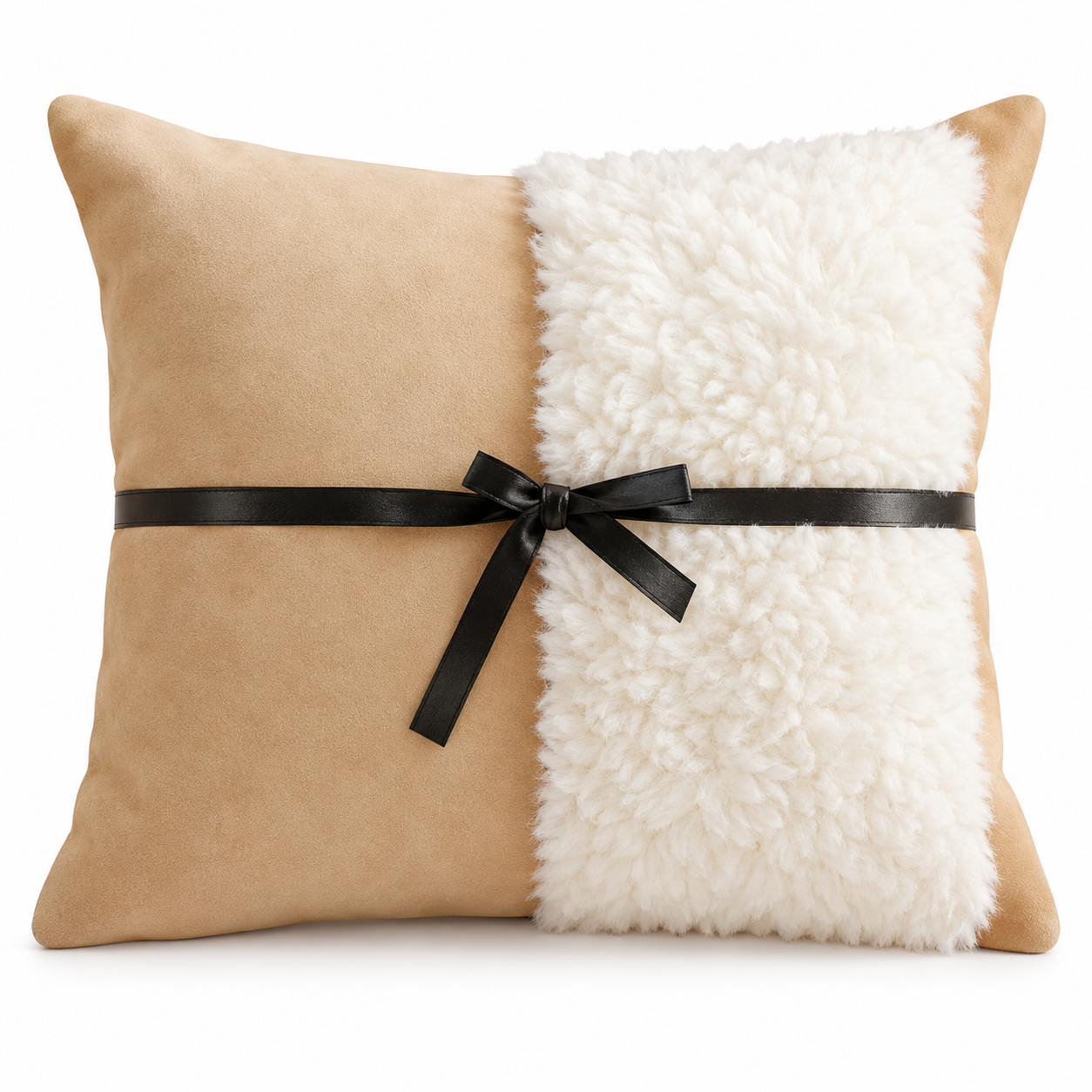 Faux Fur Ribbon Cushion